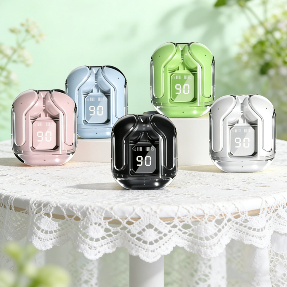 Wireless Mini Earbuds With LED Power Display TWS Bluetooth Stereo Headset green