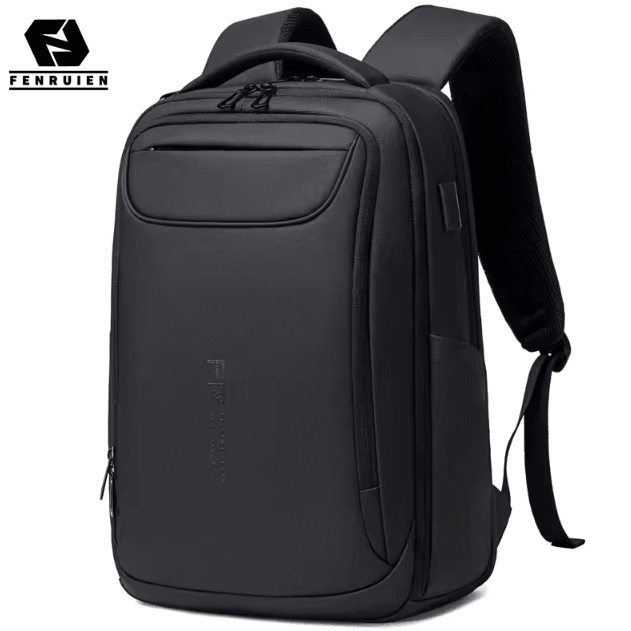 FENRUIEN 3.0 USB Charging Backpack Large Capacity Multifunction Waterproof School & Business Bag For Men grey