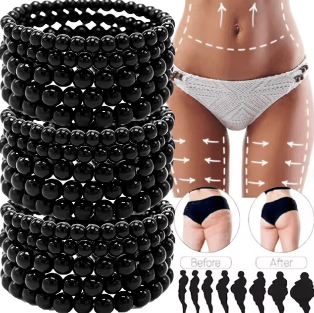 Black Obsidian Healing Bracelet Round Bead Stretch Wristband Healthy Weight Loss Bangle Stress Relief Jewelry Gift For W black 12mm