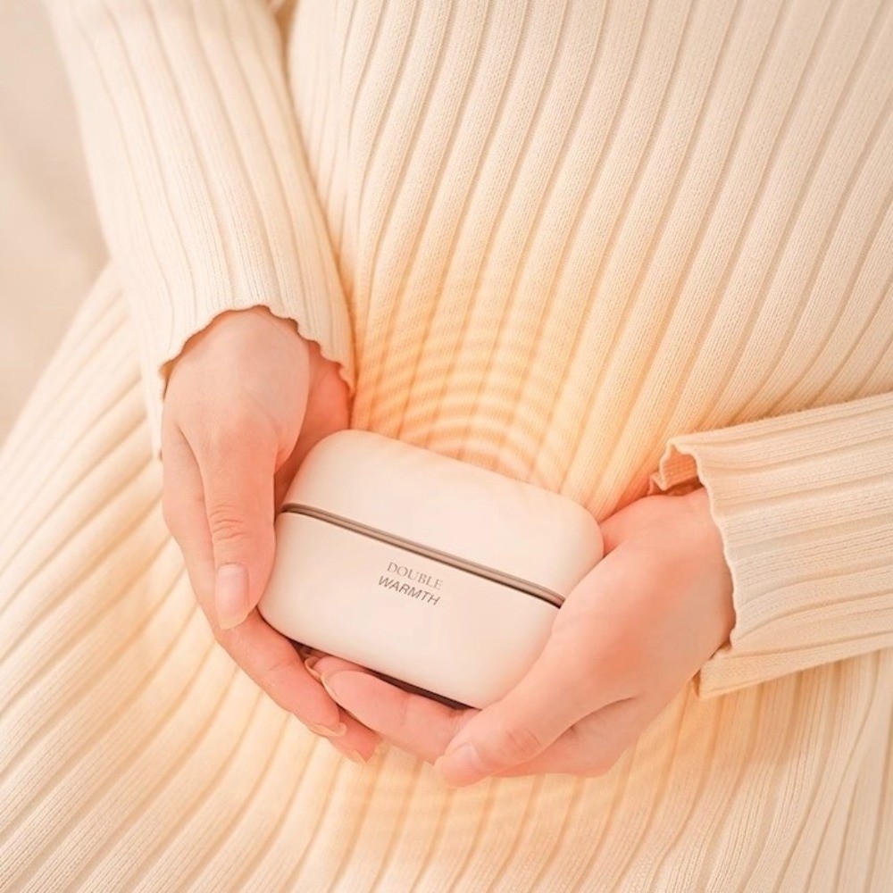 Magnetic Fast Heating Pocket Hand Warmers, Dual Palm Rechargeable Electric Hand Heater, Detachable Treasure white