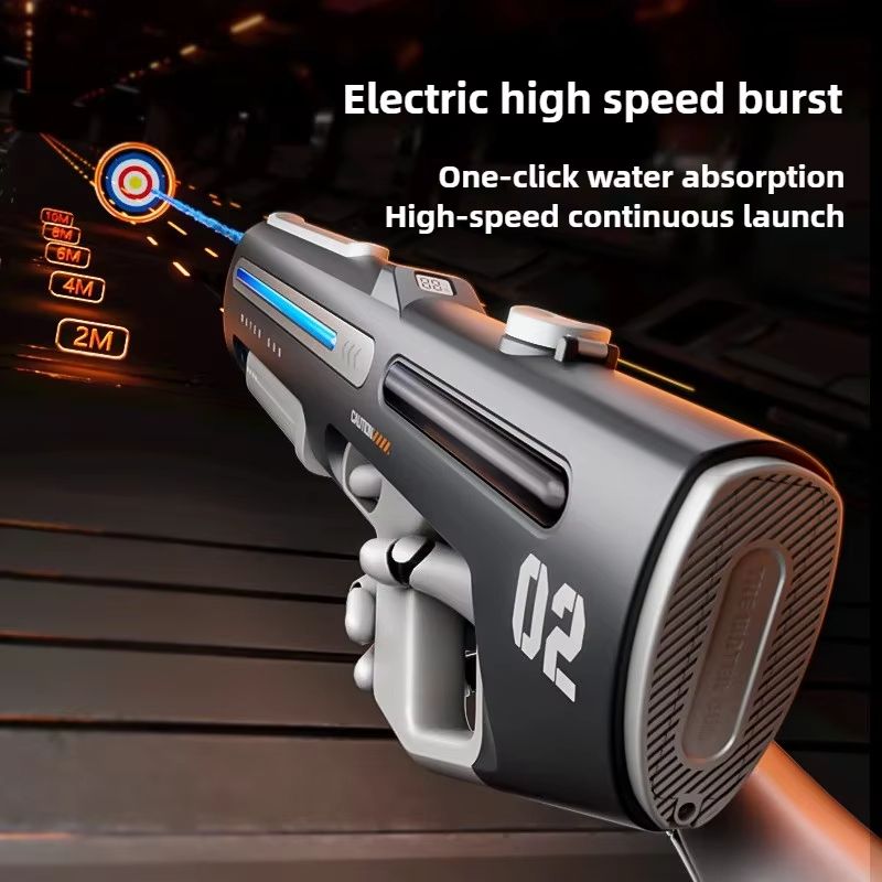 Electric LED Water Gun Toy With High Pressure Spray For Outdoor Fun led white