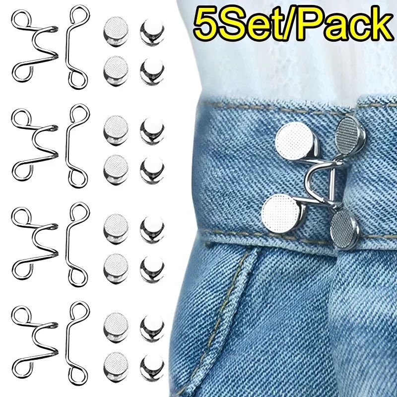 Adjustable Waist Extender Button Set For Jeans No Sewing s gold (27mm) 2 Set