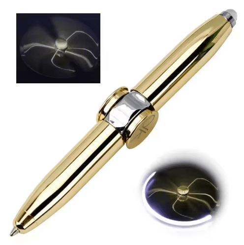 Multifunctional Gyro Fidget Pen Metal LED Spinner Ballpoint With Luminous Rotating Top 10 Pcs G