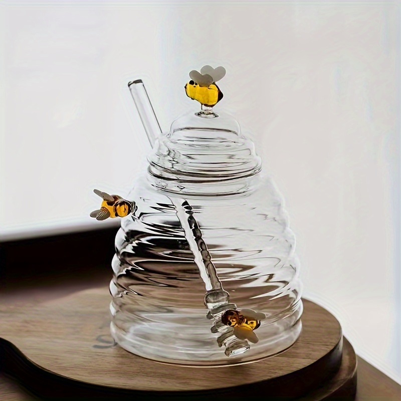 Animal Themed Borosilicate Glass Honey Jar With Lid Perfect For Kitchen & Dining Animal Themed Borosilicate Glass Honey Jar With Lid Perfect For Kitchen & Dining