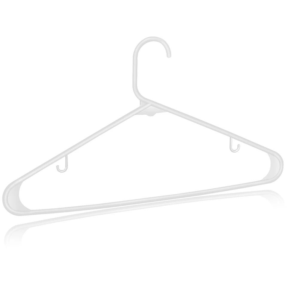 Durable Plastic Clothes Hangers, Space Saving With Hooks black
