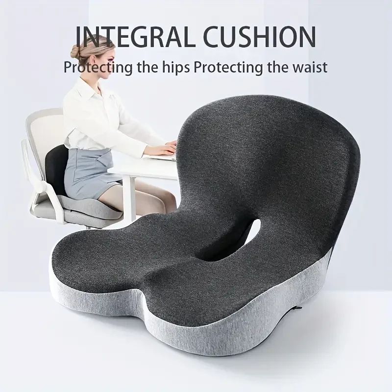 Ergonomic Seat Cushion With Backrest For Office Comfort black 31.5 31.5 In