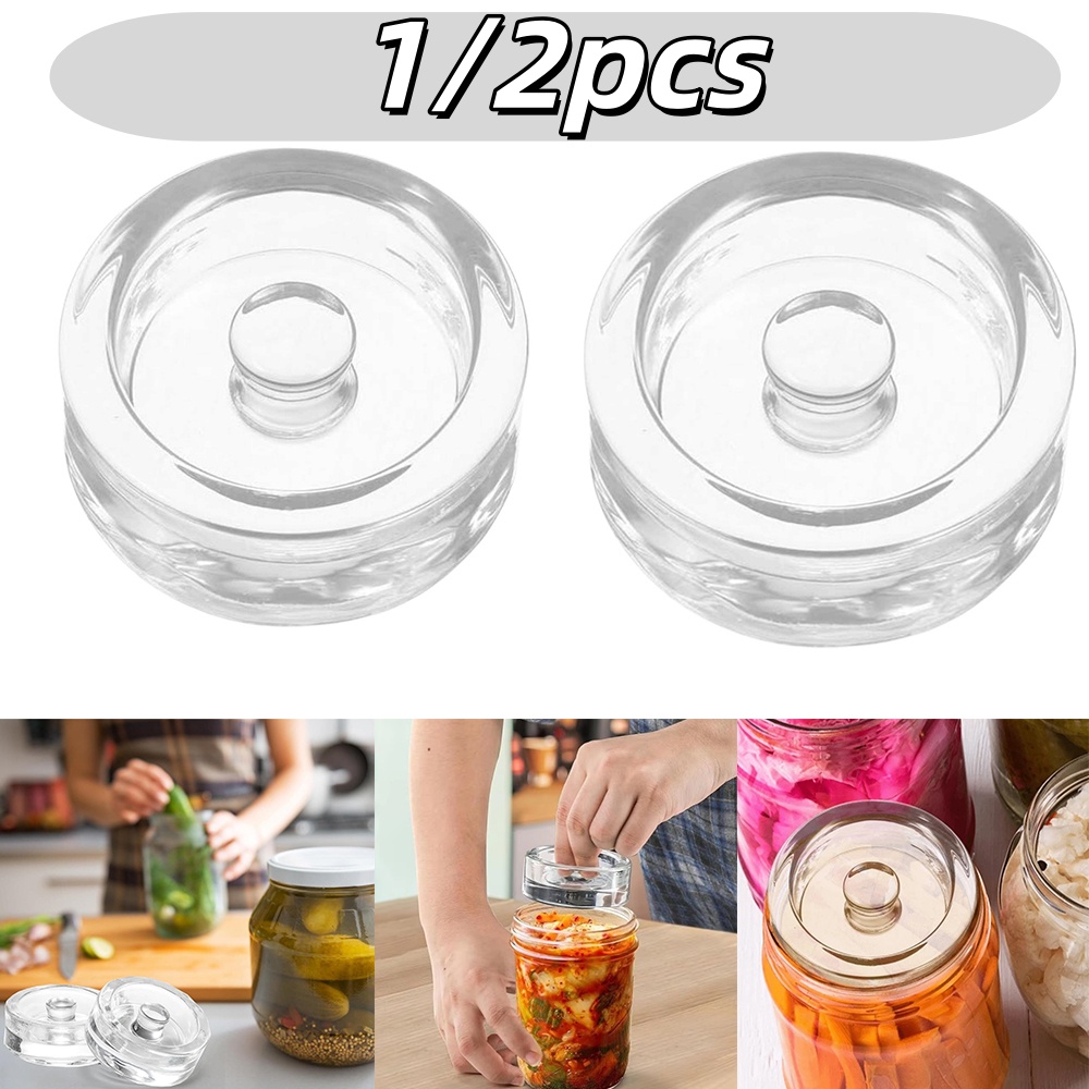 Wide Mouth Jars Lids With Fermented Glass Weights For Cheese Fermentation Kitchen Gadgets 2pcs