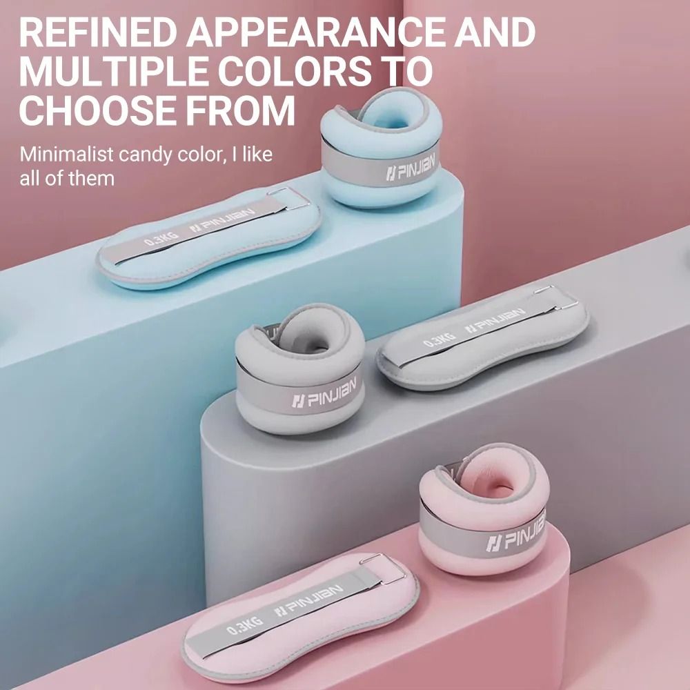 2 Piece Adjustable Ankle Weights For Yoga Running And Fitness Training gray (0.5 Kg)