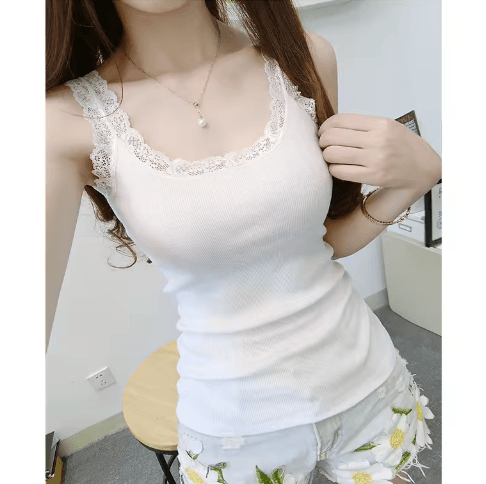 Womens Black Lace Tank Top Sleeveless Layered Summer Camisole purple one Size