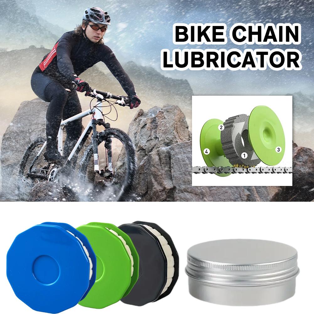 Portable Bike Chain Lubricator Tool Smooth Bicycle Chain Cleaner And Oiler green
