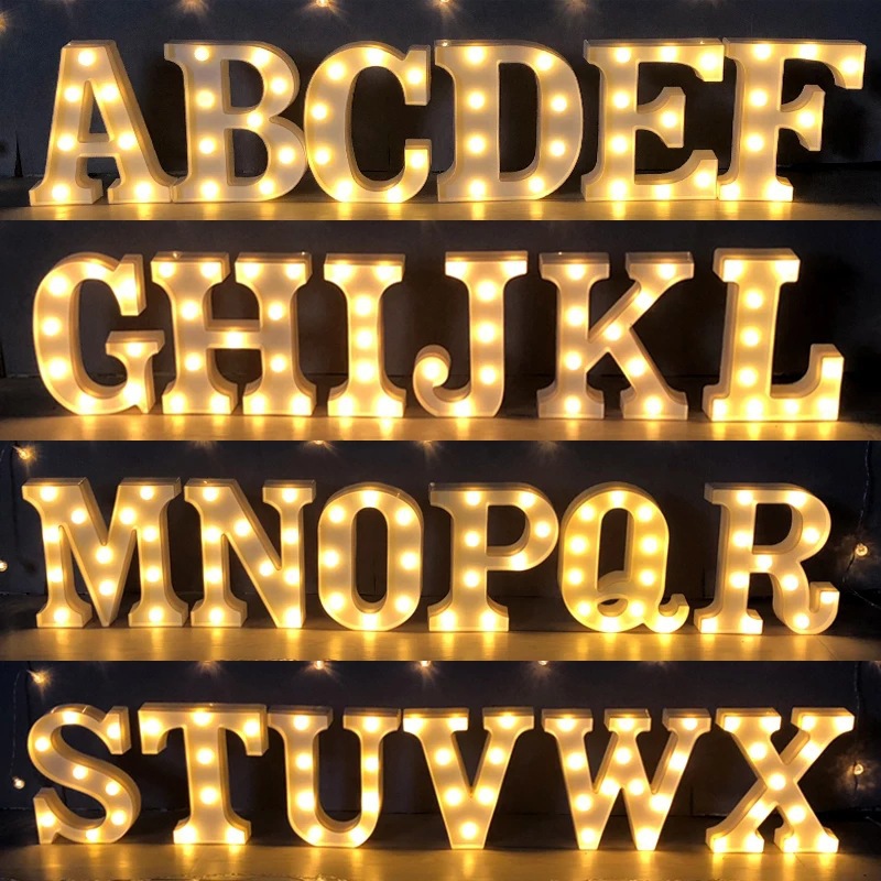 Alphabet LED Light Lamp Luminous Night Light For Home, Wedding, Birthday, And Party Decor e