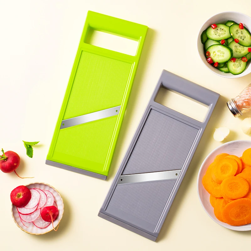 Multifunctional Vegetable Cutter & Mandoline Slicer With Steel Blade, Versatile Kitchen Tool For Potato, Carrot green