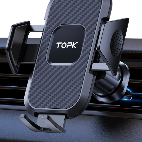 Universal Phone Stand Holder With Auto Locking Hook Clip For Car Air Vent, For IPhone And Samsung Universal Phone Stand Holder With Auto Locking Hook Clip For Car Air Vent, For IPhone And Samsung