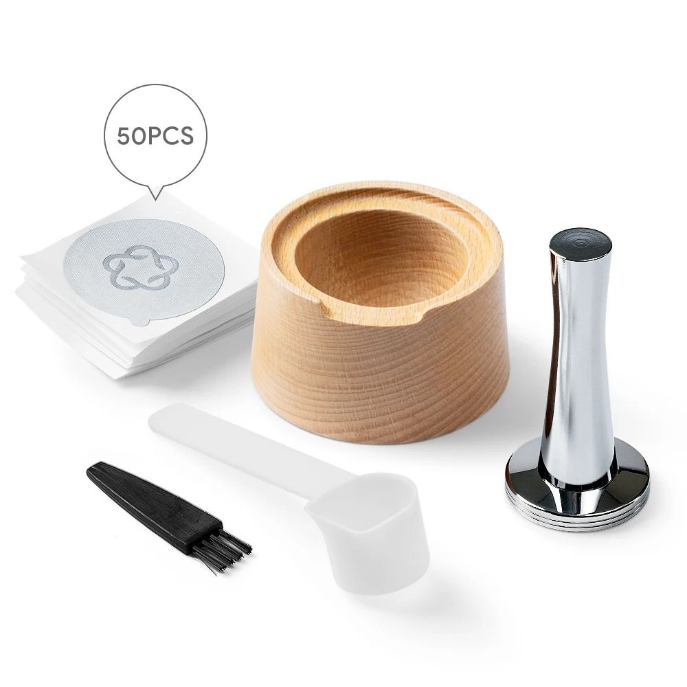 Nespresso Vertuo Refill Kit Aluminum Foil Seals & Wooden Capsule Filling Rack For Vertuoline b