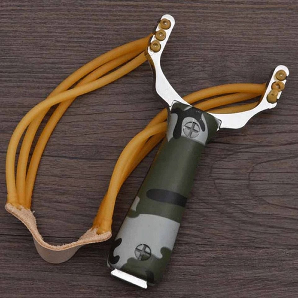 Powerful Slingshot With CAMOUFLAGE Grip, High Velocity Catapult For Outdoor Hunting, Sling Shot Tool Powerful Slingshot With CAMOUFLAGE Grip, High Velocity Catapult For Outdoor Hunting, Sling Shot Tool
