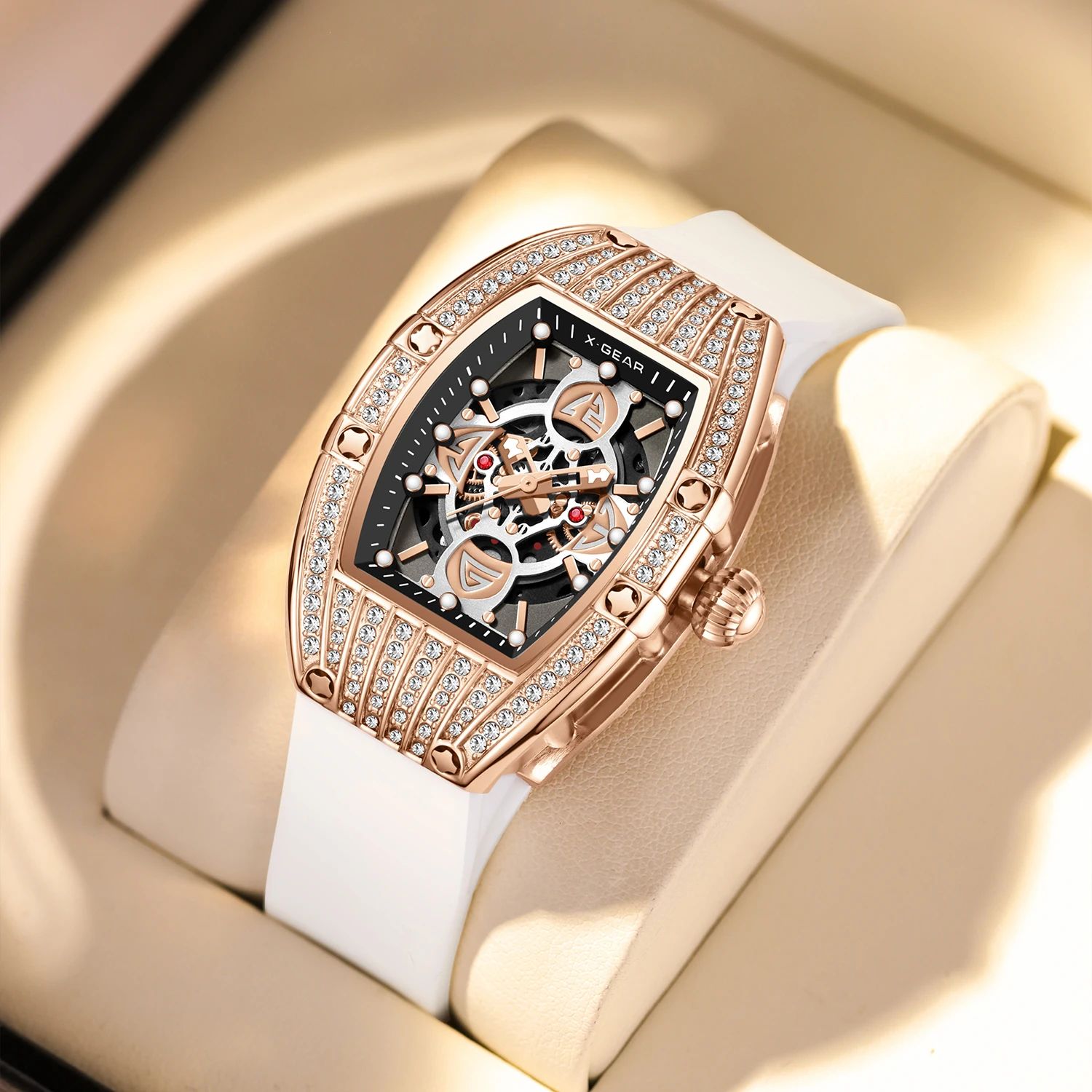 Radiant Elegance Diamond Accent Women's Quartz Luxury Watch rose Gold