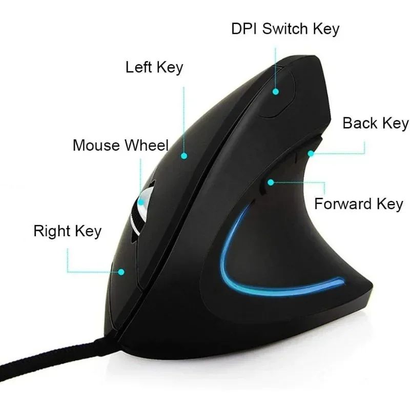 ErgoLift Vertical Ergonomic Mouse Adjustable DPI Vertical Mouse With LED For PC & Laptop ErgoLift Vertical Ergonomic Mouse Adjustable DPI Vertical Mouse With LED For PC & Laptop
