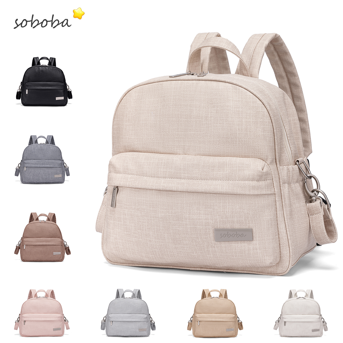Fashionable Waterproof Diaper Backpack For Women, Large Capacity Nappy Changing Bag With Multi functional Design khaki