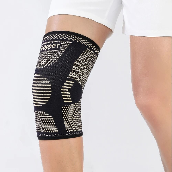 Copper Infused Knee Compression Sleeve For Arthritis Support And Sports Pain Relief 1 Piece brown l
