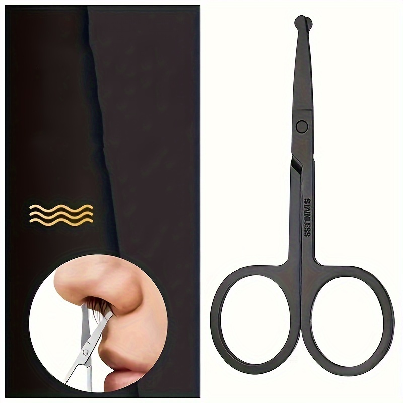 Safe Rounded Tip Precision Stainless Steel Scissors For Beard And Facial Hair Ideal For Men And Women silver