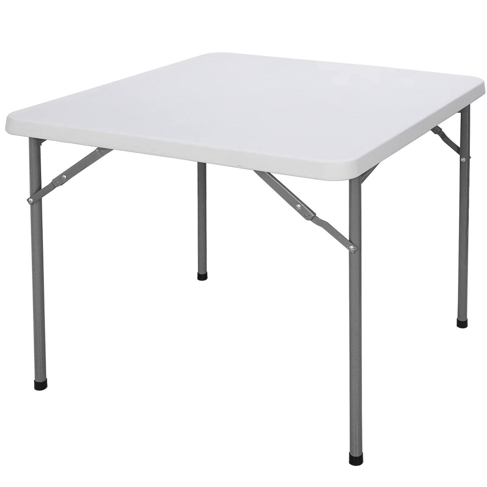 Multipurpose Square Folding Table, White For Family Picnic, Yard, And Garden, Easy Storage And Portable Design Multipurpose Square Folding Table, White For Family Picnic, Yard, And Garden, Easy Storage And Portable Design