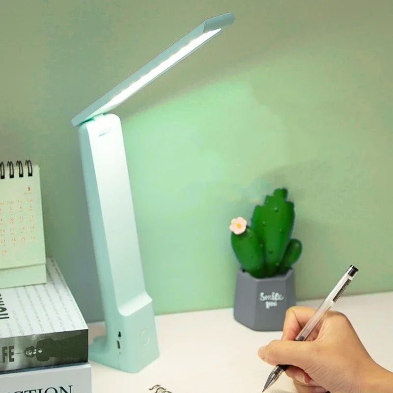 LED Folding Desk Lamp With USB Charging, Touch Control & Eye Protection green Charging