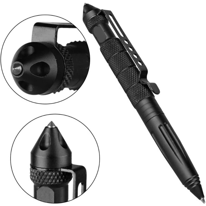 Emergency Glass Breaker Military Tactical Pen For Security And Survival silver