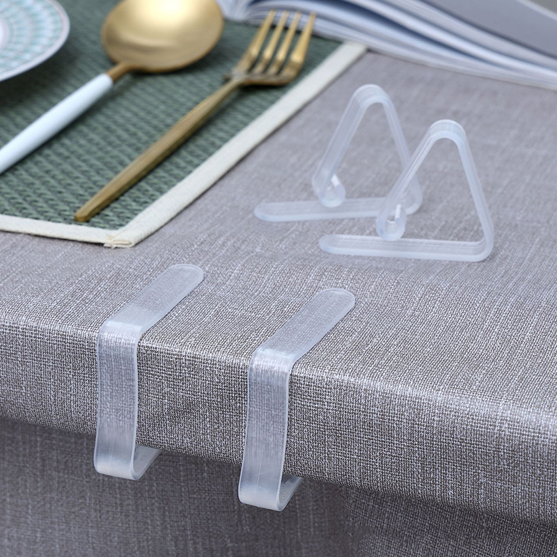 Plastic Tablecloth Clamps, Transparent Anti Slip Fixing Buckle For Household Table Corner transparent 20pcs