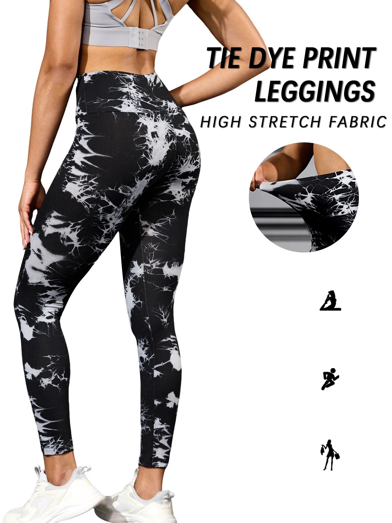 Super Soft High Waisted Tie Dye Leggings Seamless Push Up Yoga Pants For Women a l(us 08 10)