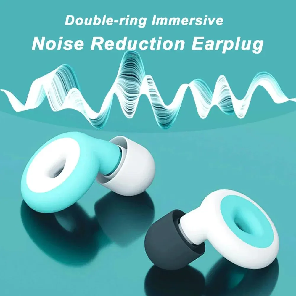 Noise Reduction Earplugs Soft Silicone Ear Muffs For Travel, Swimming & Noise Protection Reusable & Waterproof pink