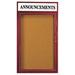 AARCO Enclosed Wall Mounted Bulletin Board Cork/Plastic in Red/White/Brown | 24 H x 18 W x 2 D in | Wayfair CBC2418RH
