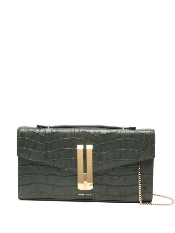 Vancouver Crocodile-Effect Clutch Bag - Gray - DeMellier London Clutches