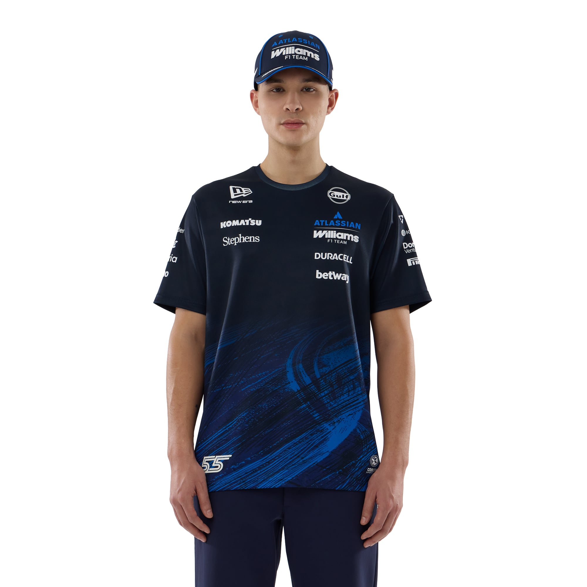 T-shirt technique réplique Carlos Sainz de Williams Racing New Era - Bleu marine - Homme Taille: S