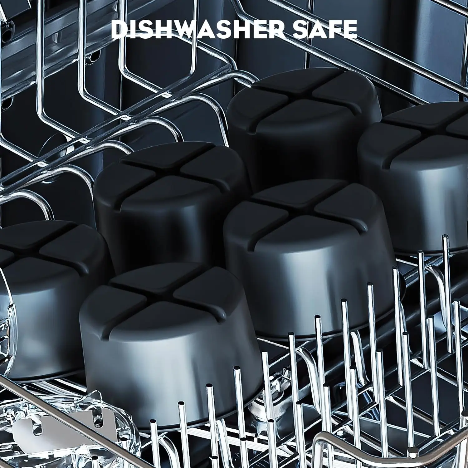 FÜR KitchenAid KSIA4IM Kunststoff-Eisform-Zubehör für KitchenAid Rasur-Eisaufsatz, schwarze wiederverwendbare Kunststoff-Eisformen-Deckel Image