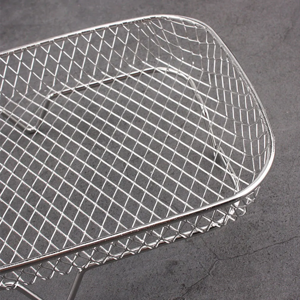 Air Fryer Rack Grill Rack Edelstahl Air Fryer Ofen Grill Dampfer 3 Schichten Mesh Grill Korb Air Fryer Zubehör Image