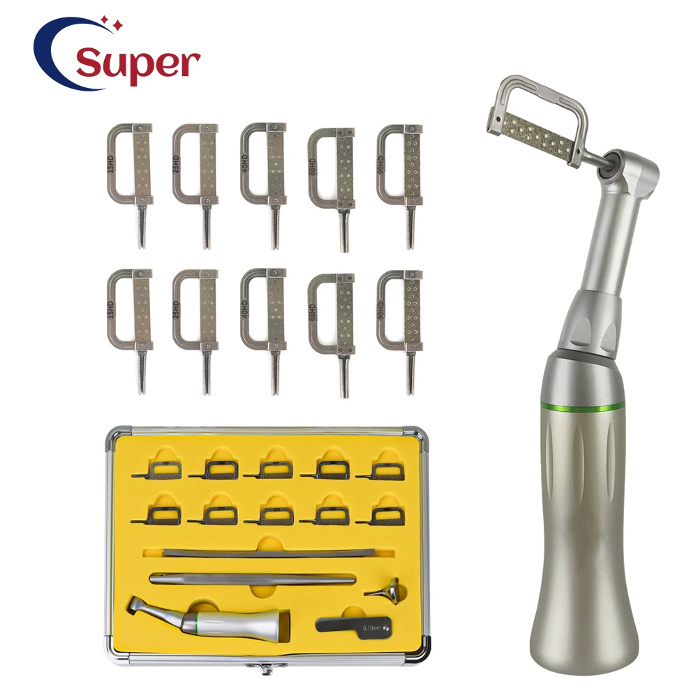 1 Set Zahnärztliches Kieferorthopädisches Interproximal-Emaille-Kit IPR-System 4:1 Winkelstück Entfernungs-Instrument Zweifach Verwendbar Handgebrauch Image