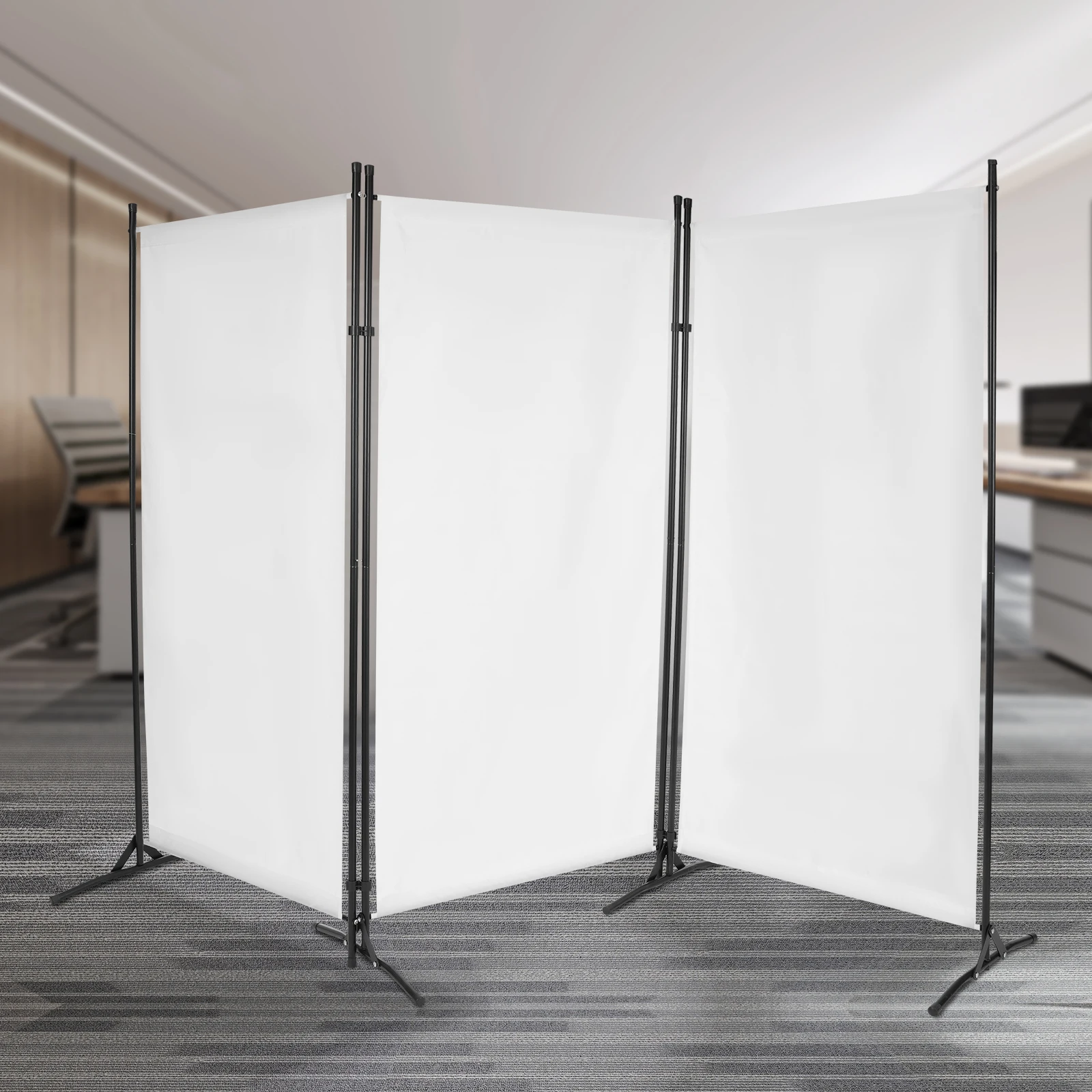 Für Büros Studios Schlafzimmer 8,53*5,9ft Faltbarer Raumteiler Weißer Trennwand-Schirm Freistehend Image