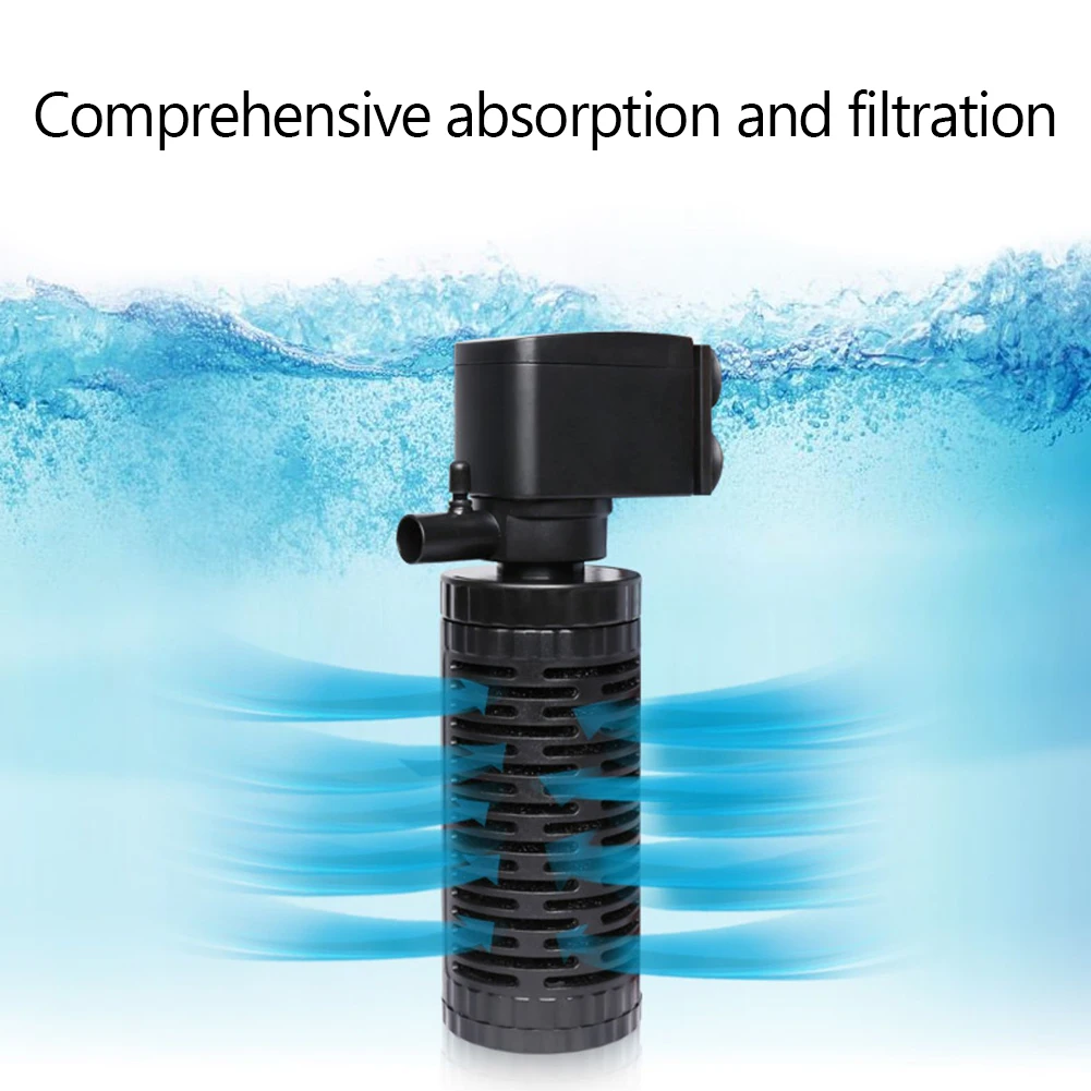 3-in-1 Mini Aquariumfilter Geräuscharm S/M Größe Wasserreiniger Wasserdichte Aquariumluftpumpe Tauchbarer Wasserreiniger für Fischbecken Image