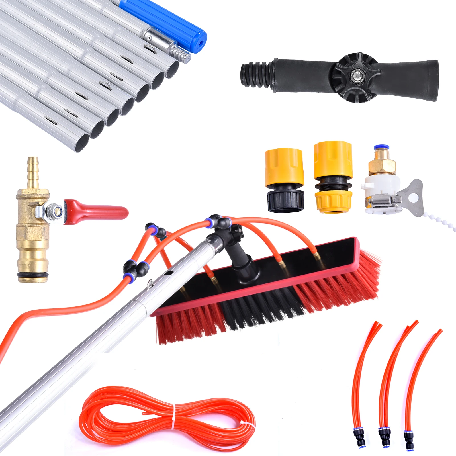 29,53 Fuß Solarpanel-Reinigungsbürste Fensterbürste mit Teleskopgriff Drehbare Solarpanel-Reinigungsausrüstung, Reinigungsset Image