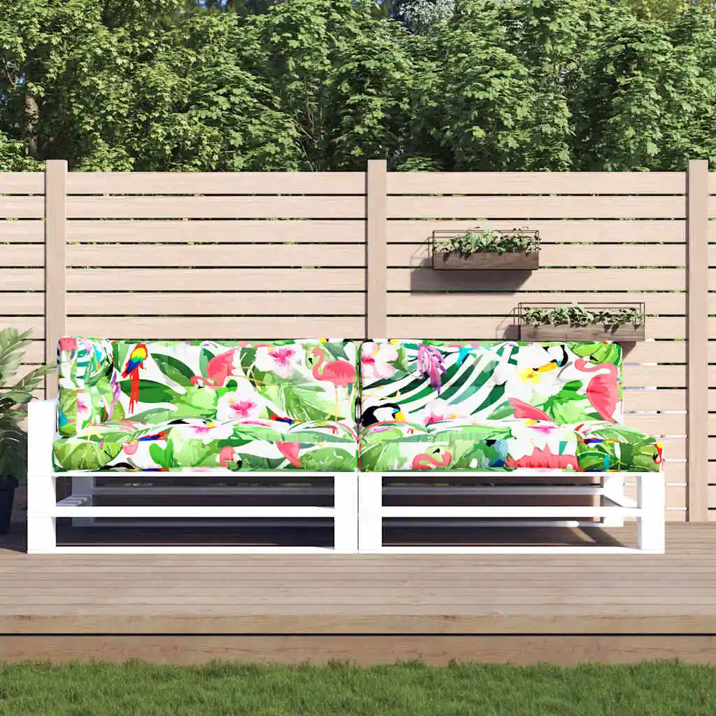 Palettenkissen, 5er-Set, mehrfarbiger Stoff, Möbel-Rückenlehnenkissen und Lendenkissen, Bett-Sofakissen zum Ausruhen und Entspannen Image