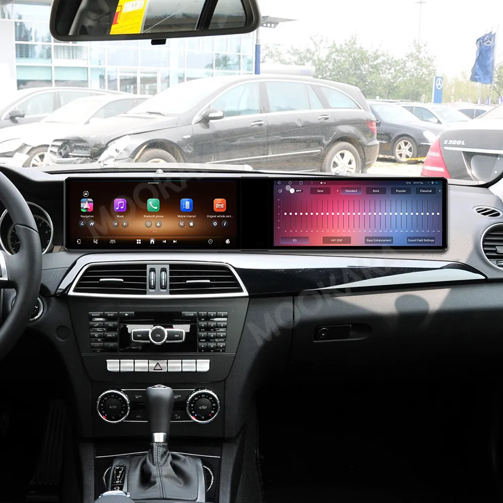 Autoradio Für Mercedes Benz C Calss W204 2011-2014 Android 24,6 "Dual Screen Stereo Multimedia GPS Navigation carplay Kopf Einheit
