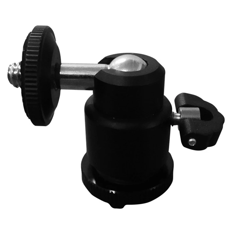 1 x Metall-Kugelkopfhalterung/-halter/-Befestigung mit 1/4-Zoll-Anschluss in Schwarz für Kamerastativ-Blitzschuhadapter Image