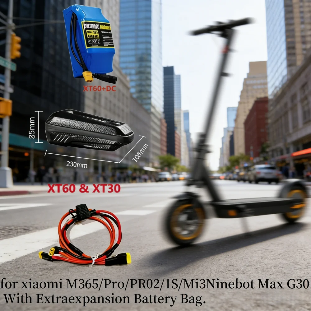 Paralleler Zusatz-Akkupack 36V/48V 4.4Ah 6Ah 6.8Ah 10Ah für XiaoMi M365 1sPro Mi3 Ninebot MaxG30 mit tragbarer Tasche Image