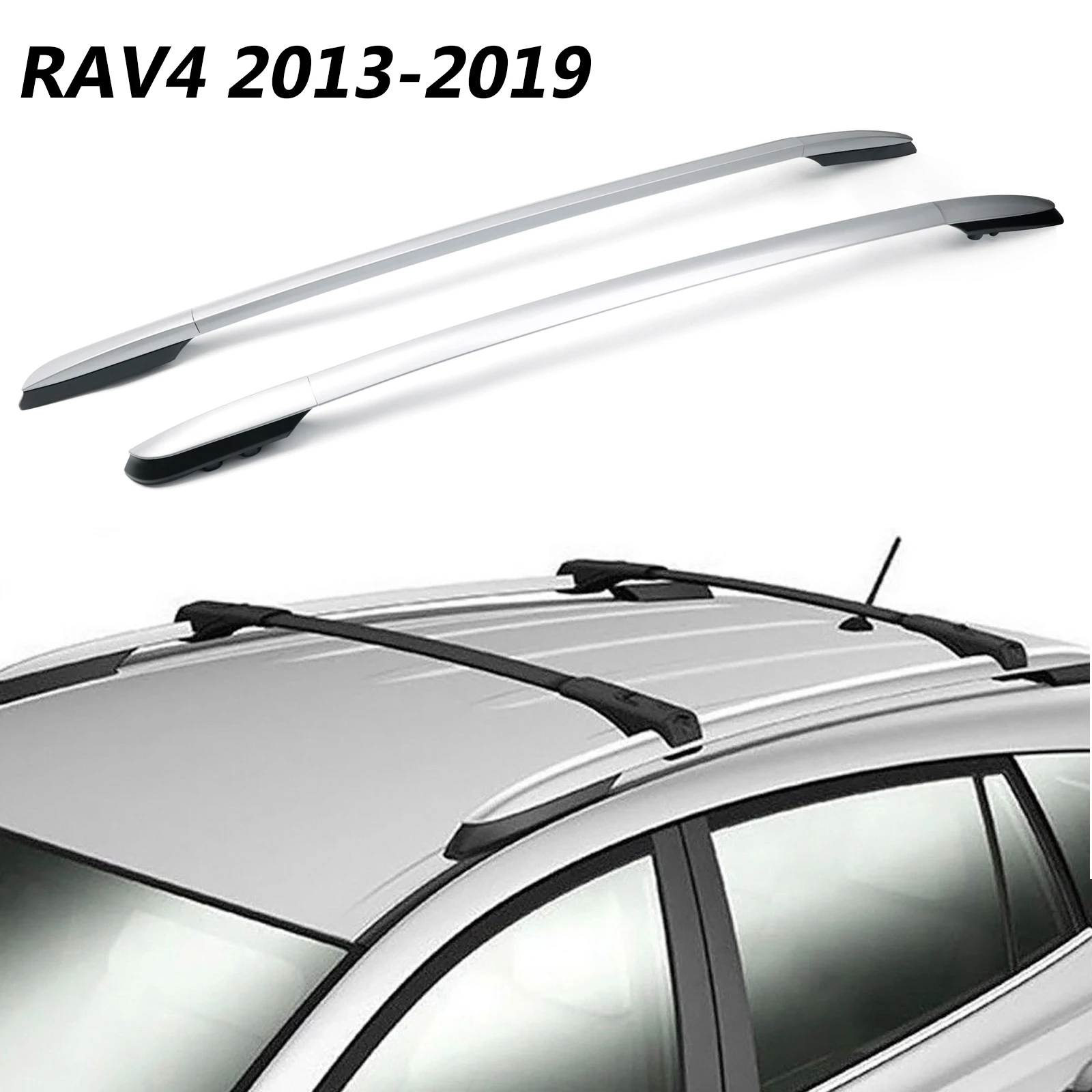 Artudatech für rav4 2008-2014 Aluminium Fabrik Silber Top Dacht räger Seitens chienen Bar au Lager Auto Autozubehör Teile Image