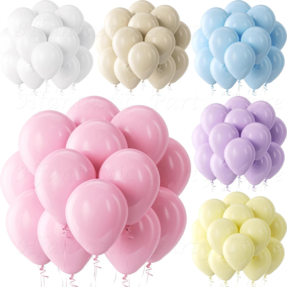 20 Stück 5/10/12 Zoll Pastellrosa Luftballons Weiß Sandblau Ballon Baby-Shower Geburtstag Hochzeit Abschlussfeier Dekorationen Globos Image