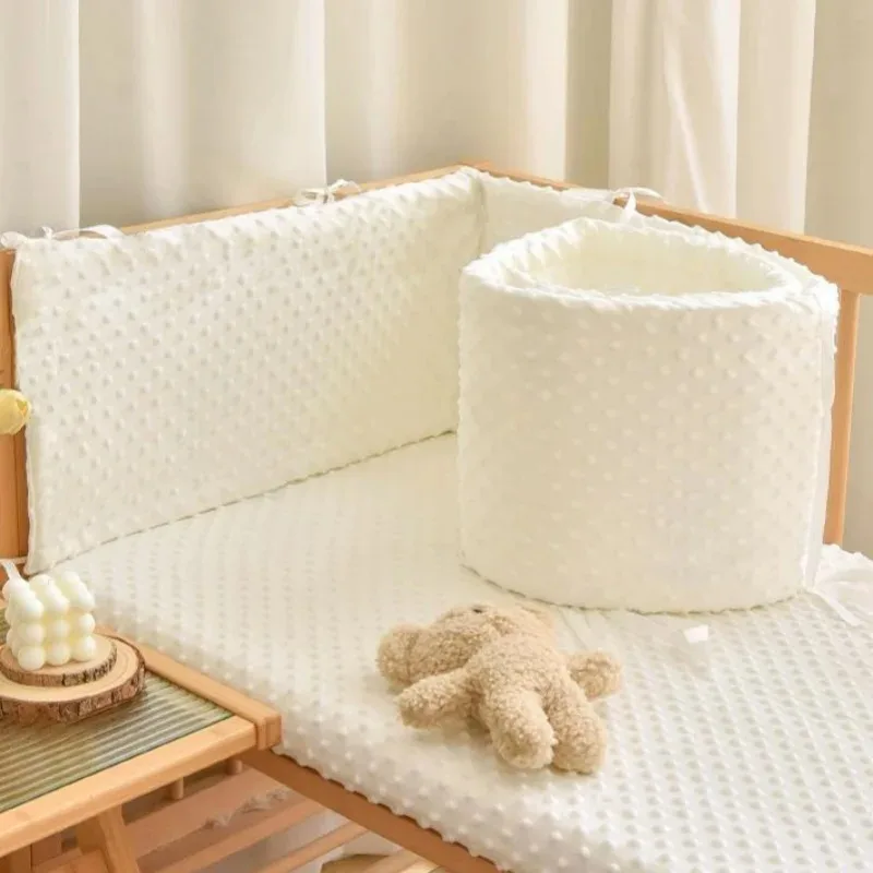 Geländer verdicken Stoßstange Krippe um Schutz für Baby Zimmer Dekor einfarbig Baby Krippe Zaun Baumwolle Bett Schutz Image