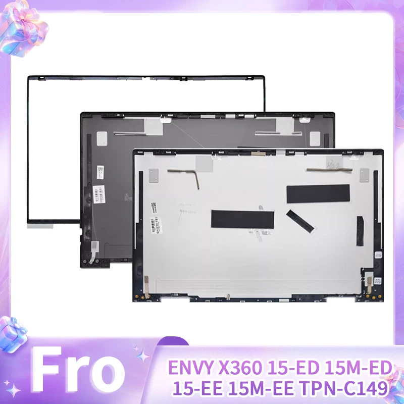 Neu für ENVY X360 15-ED 15M-ED 15-EE 15M-EE TPN-C149 LCD-Bildschirm, hintere Abdeckung, vordere Blende, braun, silber Image