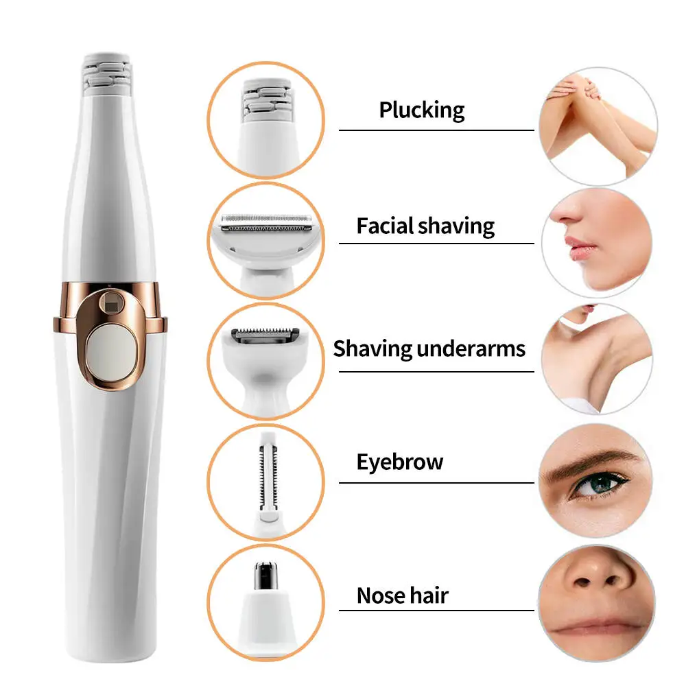 5-in-1-Elektrorasierer für Frauen, Rasierer, Damenrasierer, Körperhaarschneider für Achselhöhle, Bikini, Arm, Bein, Gesicht, Schnurrbart, tragbar, schmerzlos Image