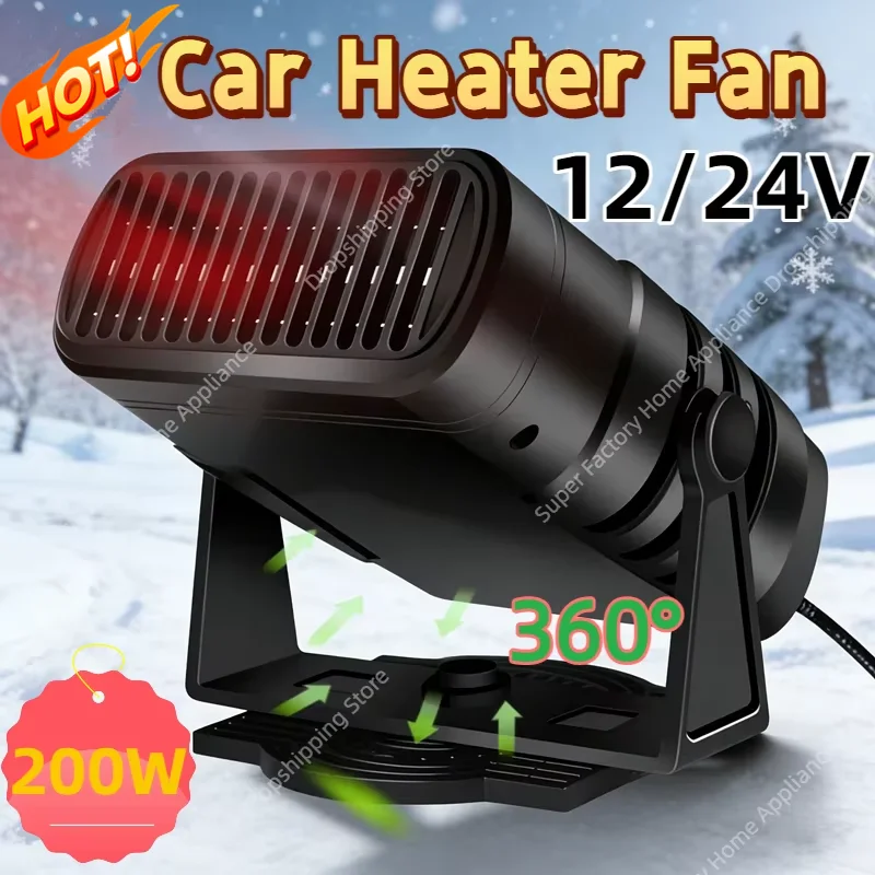 Auto-Heizgerät 200W Trockner Windschutzscheiben-Entfeuchter 12V/24V Heizung Tragbarer Entfeuchter Entfroster Heizlüfter Haushaltsheizgerät 2026 Neu
