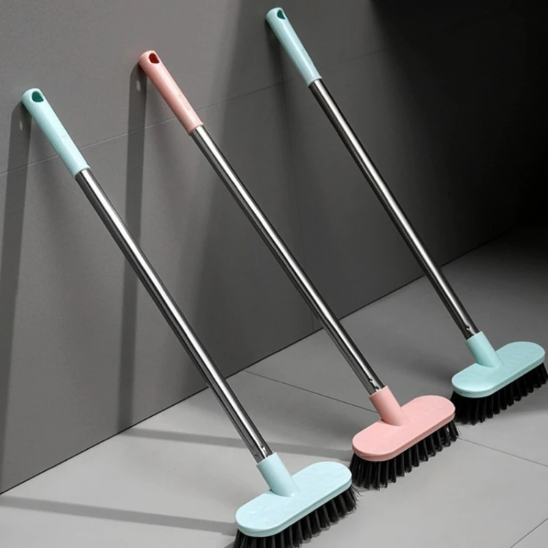 Bodenschrubber mit langem Griff, vielseitig einsetzbarer, robuster Hartholzbodenschrubber, Reinigung für Balkon, Terrasse, Garage im Freien/Innenbereich Image